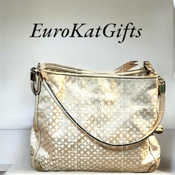 COACH Handbag Classic Large Cream Light Tan L14 3/4" x H12"xW 5 /4' Vintage Lux - Picture 1 of 15